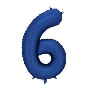 Veliki folija balon broj 6 - Navy tamnoplavi, 86 cm